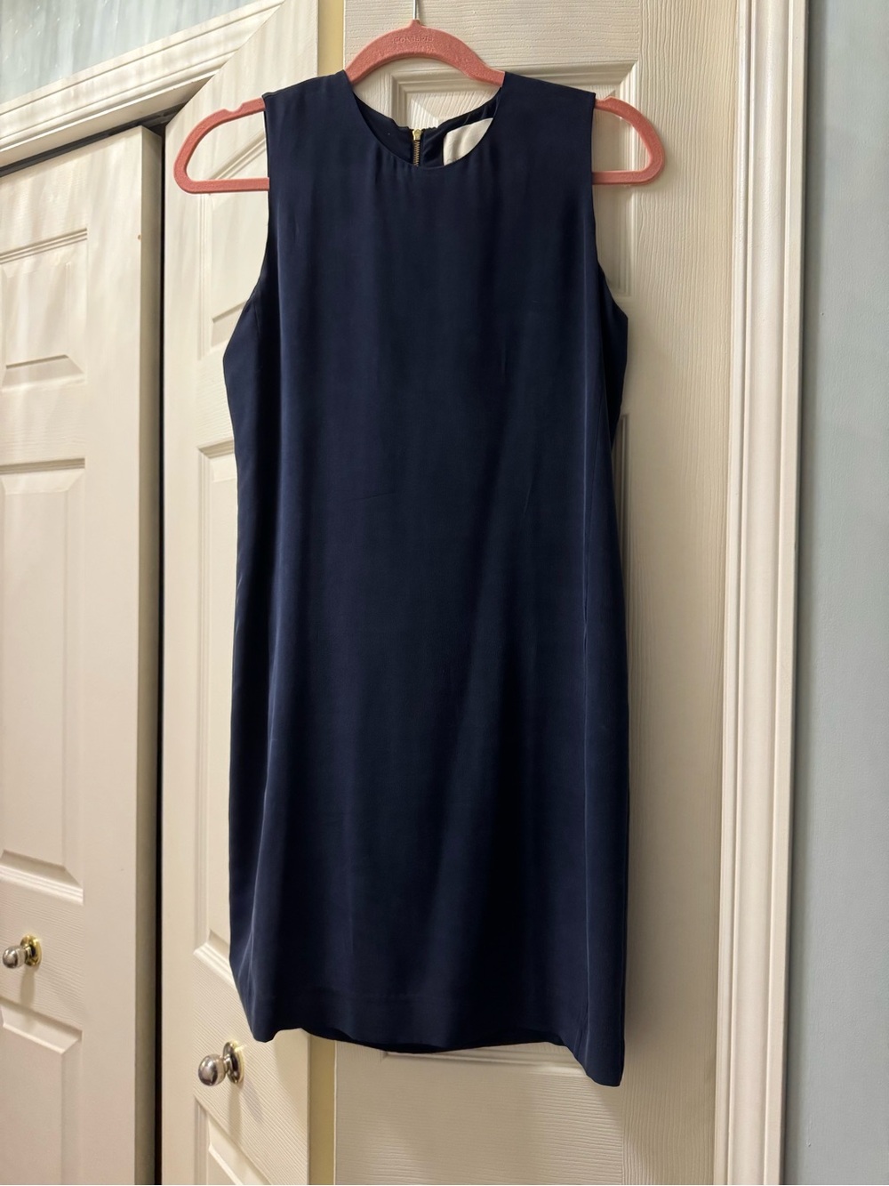 Cynthia Rowley Navy Sleeveless 100% Silk Shift Dress